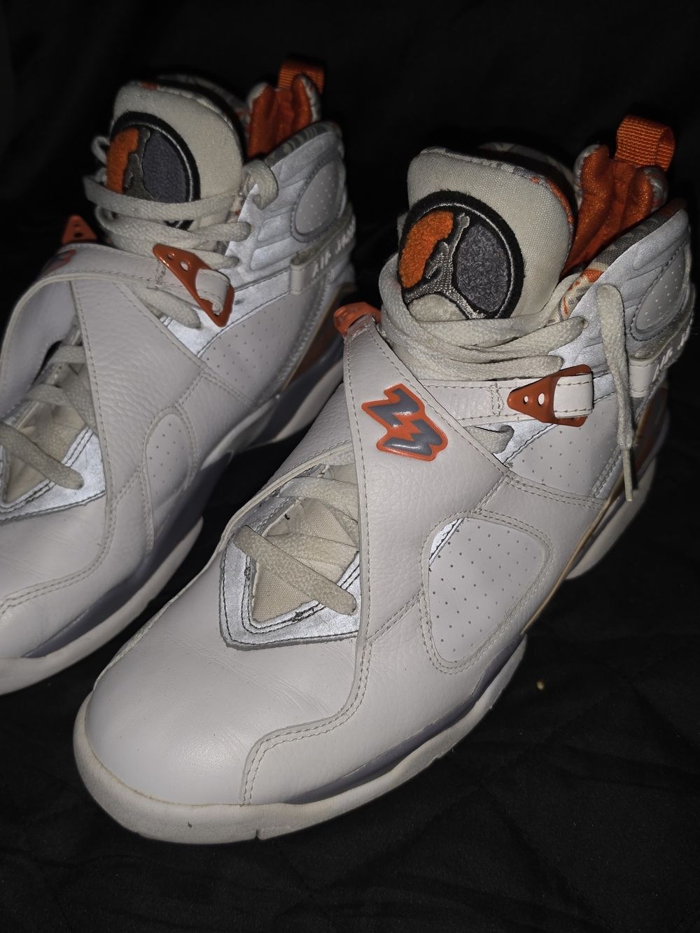 Air Jordan 8 Retro Orange Blaze Stealth 2007 Vintage Sneakers Sz. 10